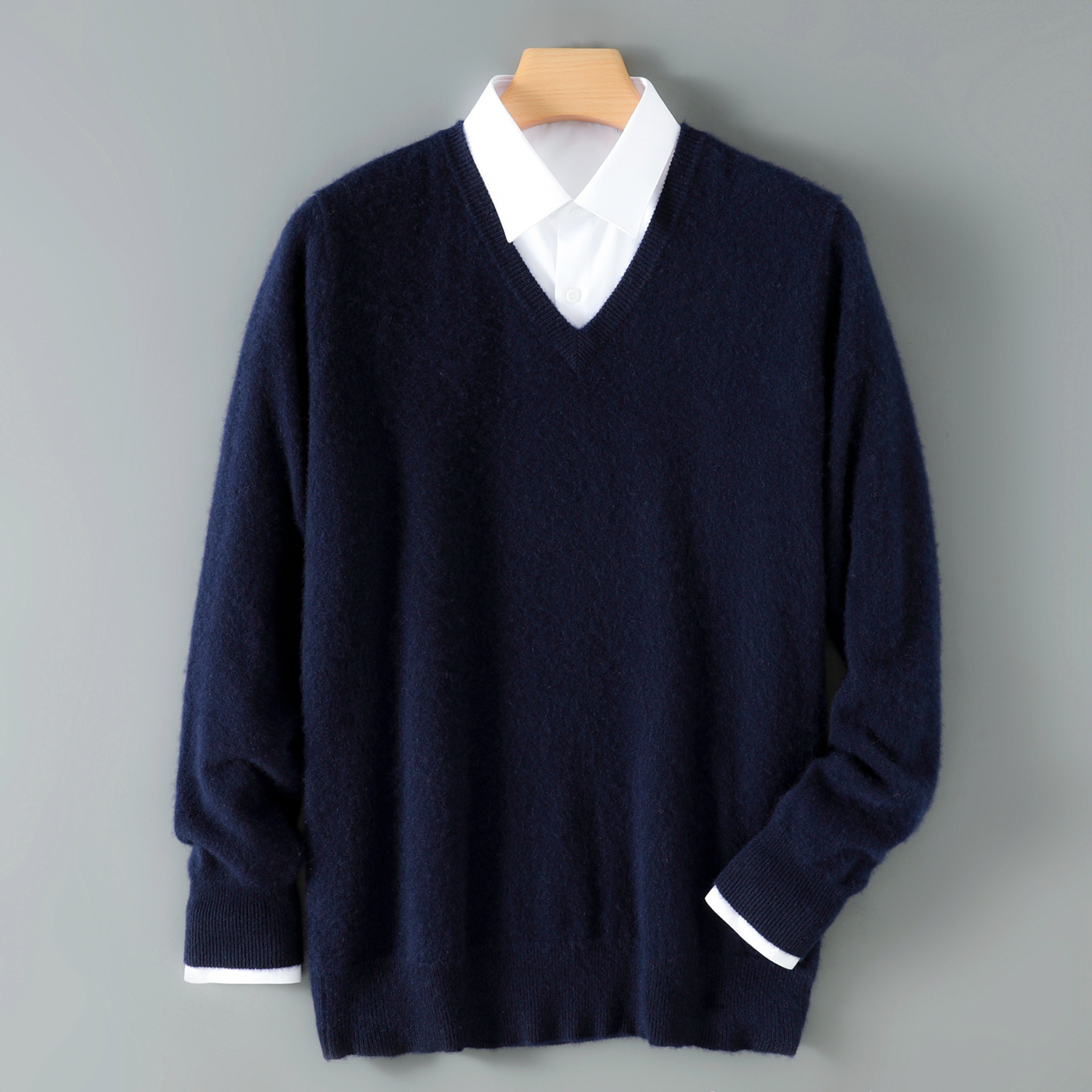 Men's Wool Crewneck Sweater | Essential Pullover for Layering REAL SILK LIFE