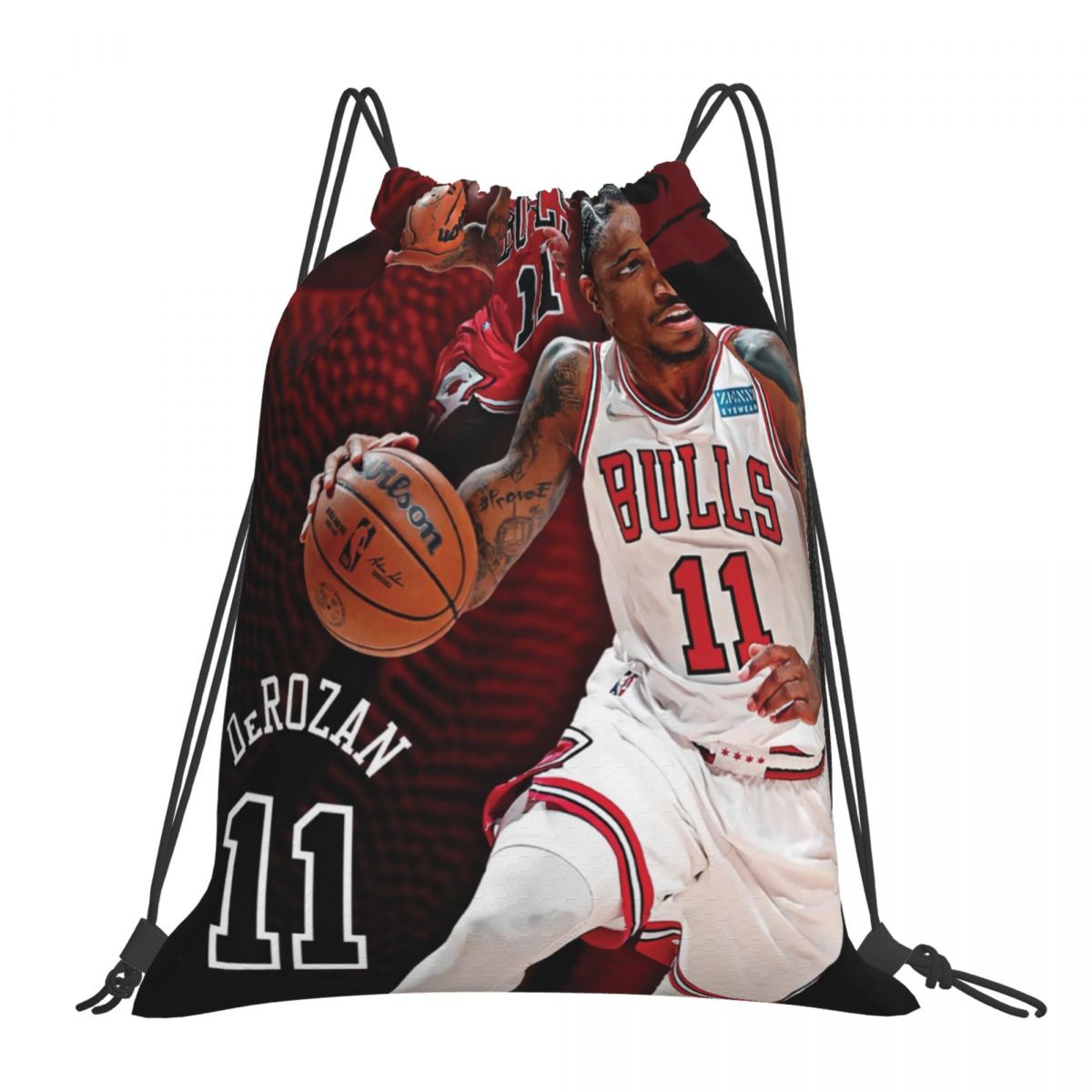 Chicago Bulls Demar DeRozan Artistic Drawstring Bags for School Gym