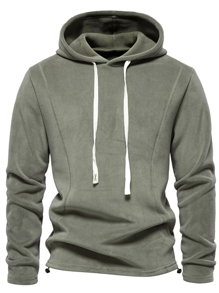 Fall and Winter New Men's Long-sleeved Hooded Sweater Men's Shaker Fleece Warm Sweater-JRSEE