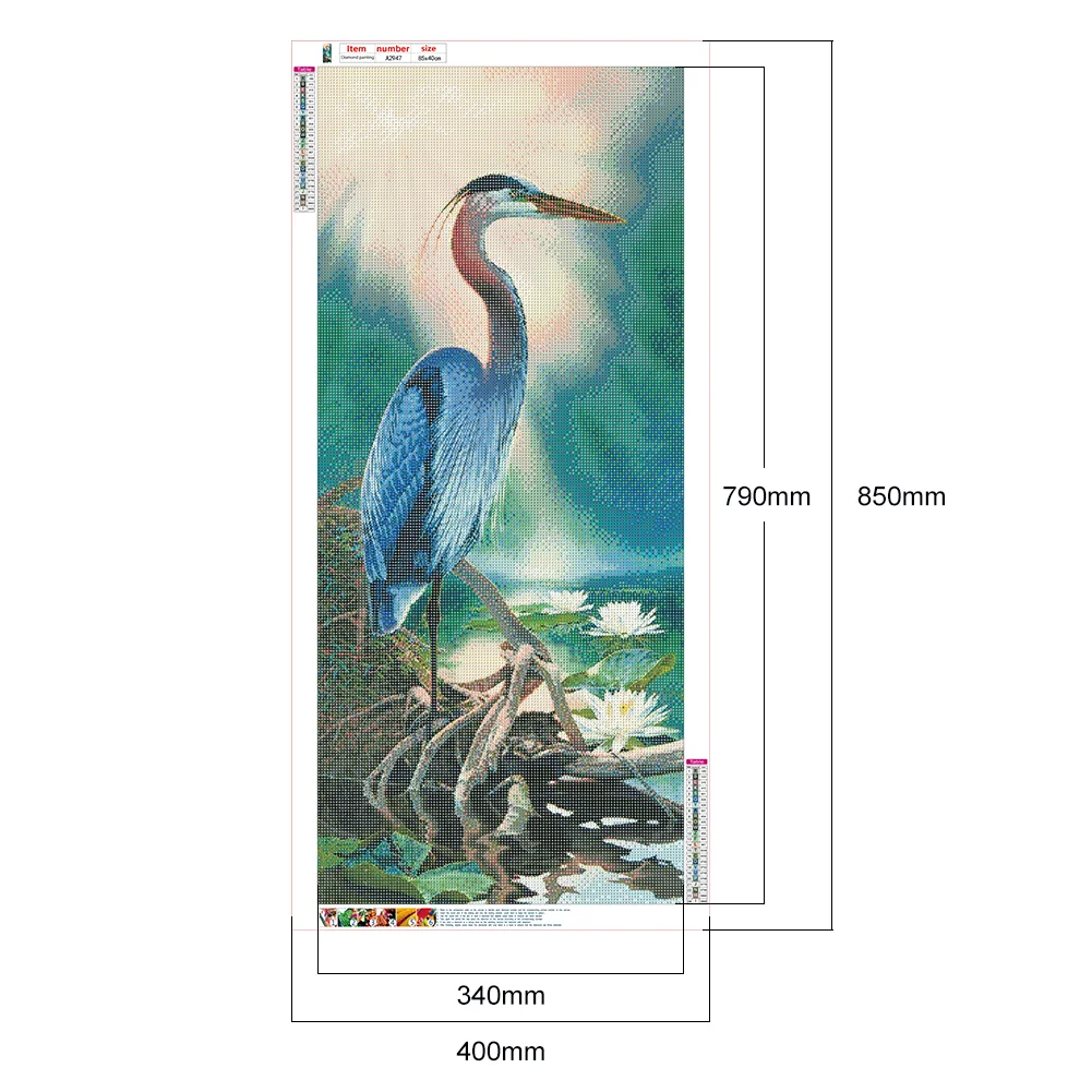 Diamond Painting - Full Round Drill - Exquisite Crane(40*85cm)
