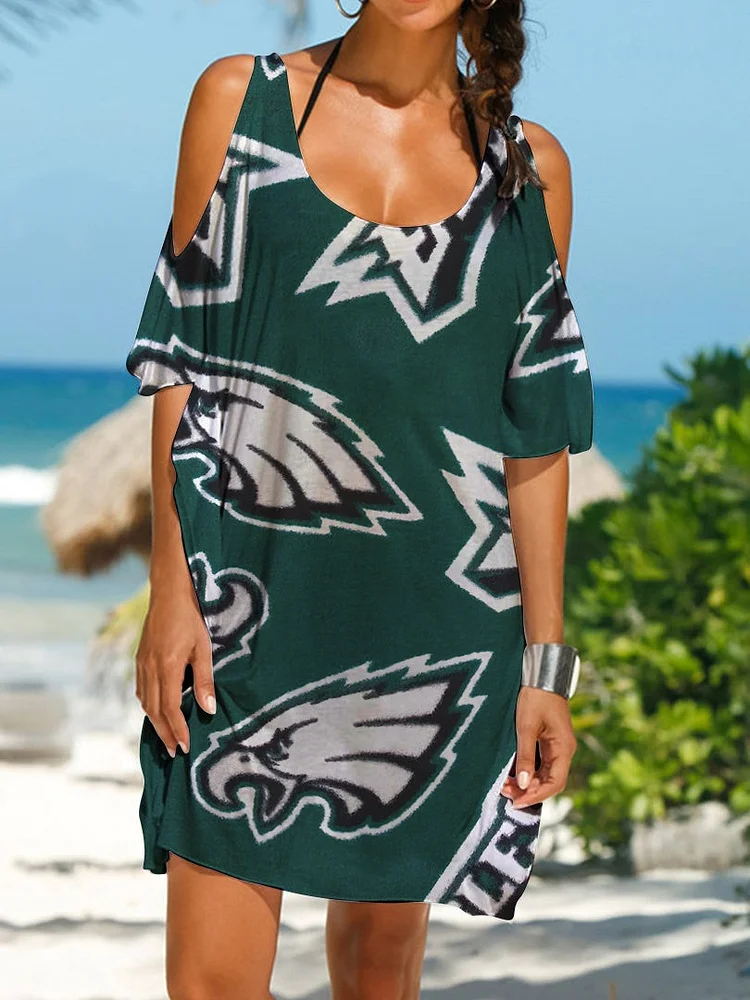 Philadelphia Eagles
Casual Loose Off Shoulder Dress