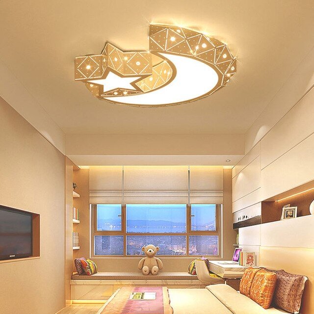 Modern Ceiling Light With Remote Control And Bluetooth Speaker For Kids Room Light