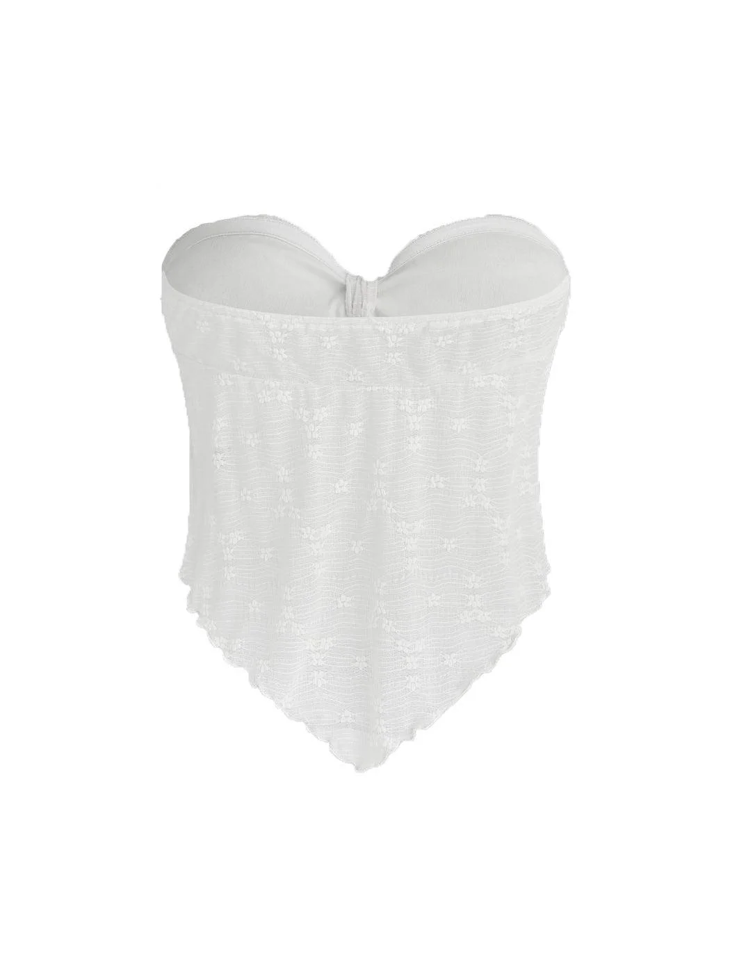 Brownm Vintage Front Knot Floral Tube Top