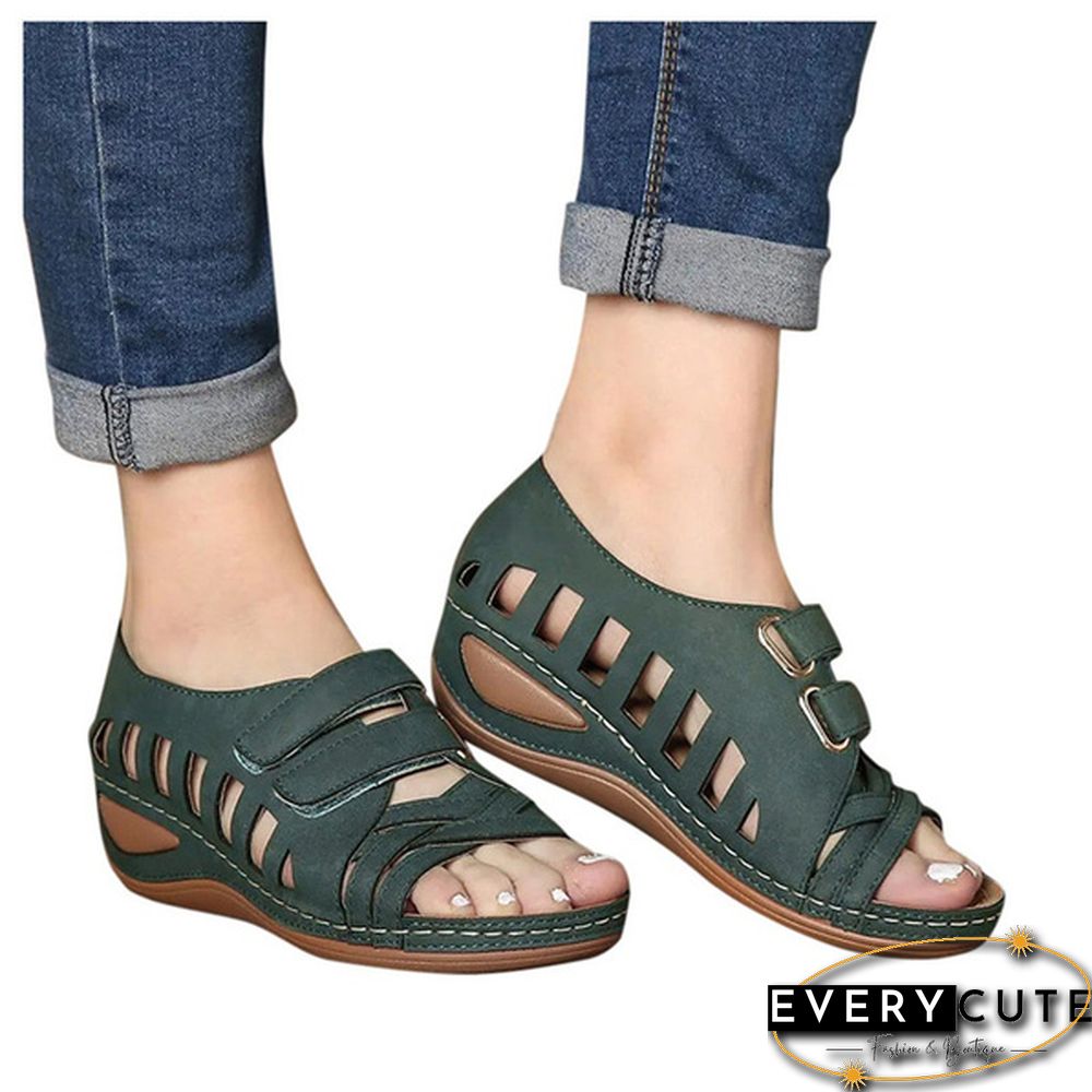 Fashion Women Summer Casual Shoes Hollow-out Leather Sandals Single Shoes Peas Shoes Ladies Loafers