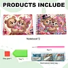 2 Pack Love Bear DIY Diamond Art Spiral Notebook Kit 80 Pages No Lines
