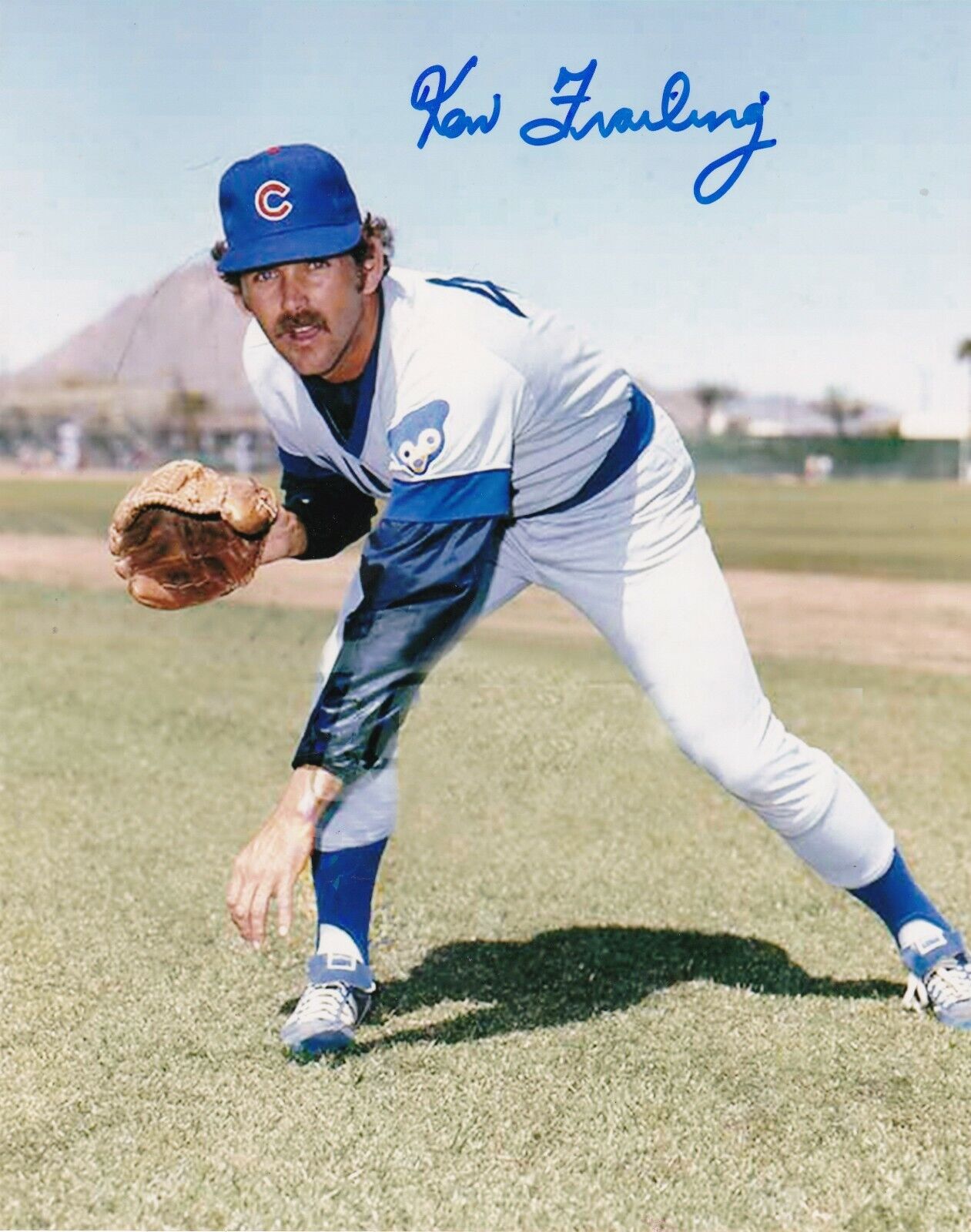 KEN FRAILING CHICAGO CUBS ACTION SIGNED 8x10