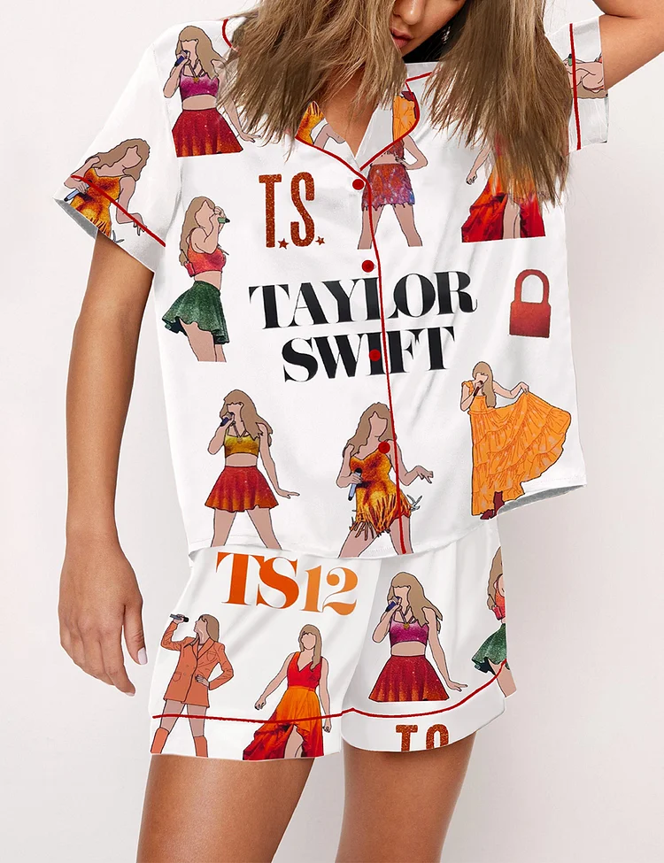 Women&rsquo;s TS12 The Life Of A Showgirl Short Sleeve Satin Pajama Set