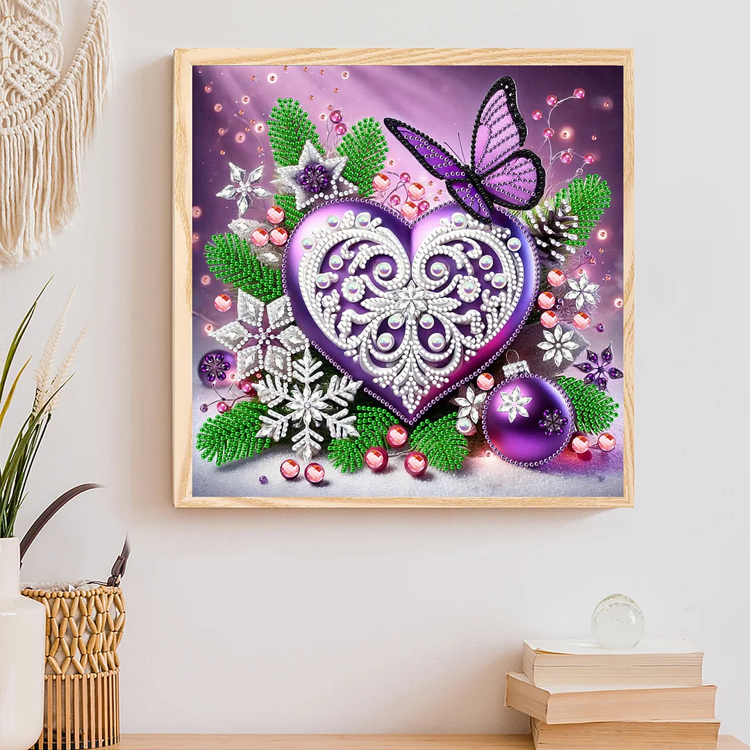 Flowers Butterfly - Diamond Painting - Partial Special Shaped Drill(Canvas|30*30cm)