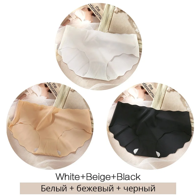 FINETOO M-XL Seamless Underwear Low Waist Solid Color Panties Women Rippled Underpants Girls Briefs Smooth Panty Female Lingerie