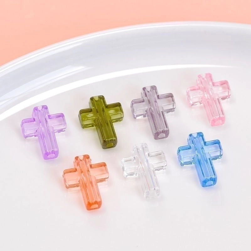 1 Piece Arylic Cross Beads