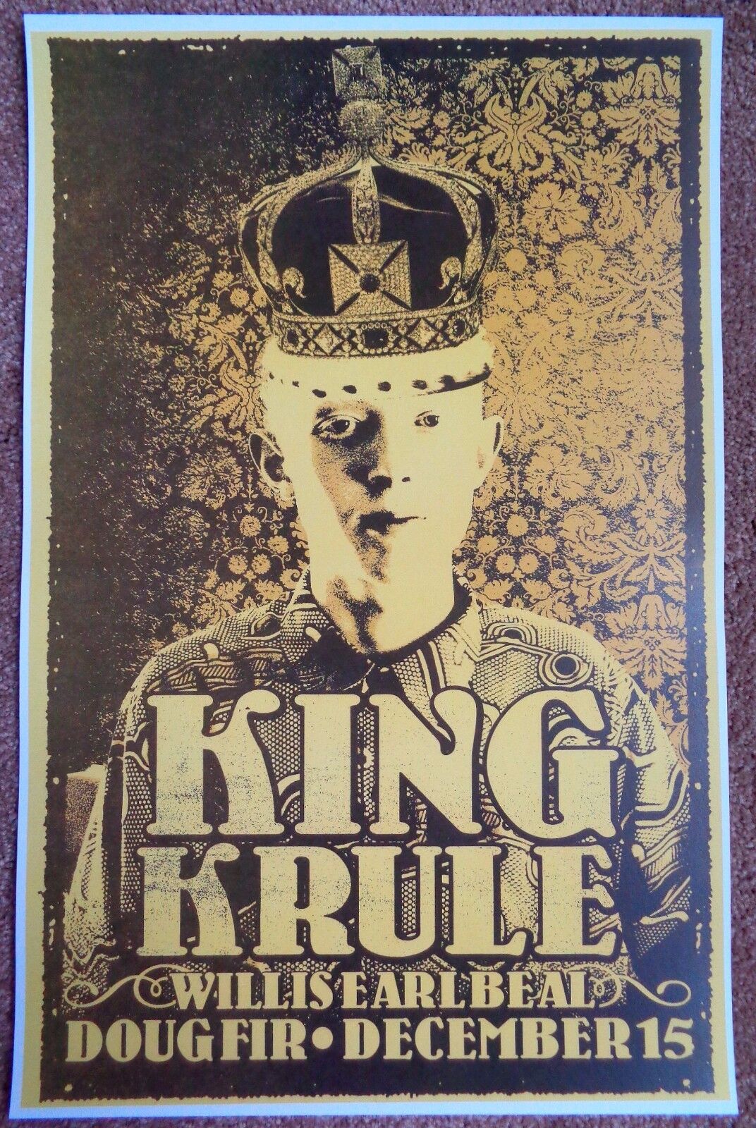 KING KRULE 2013 Gig POSTER Portland Oregon Concert