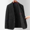 Men's Winter Houndstooth Nylon Elastic Thickened Casual Slim Fit No-iron Blazer