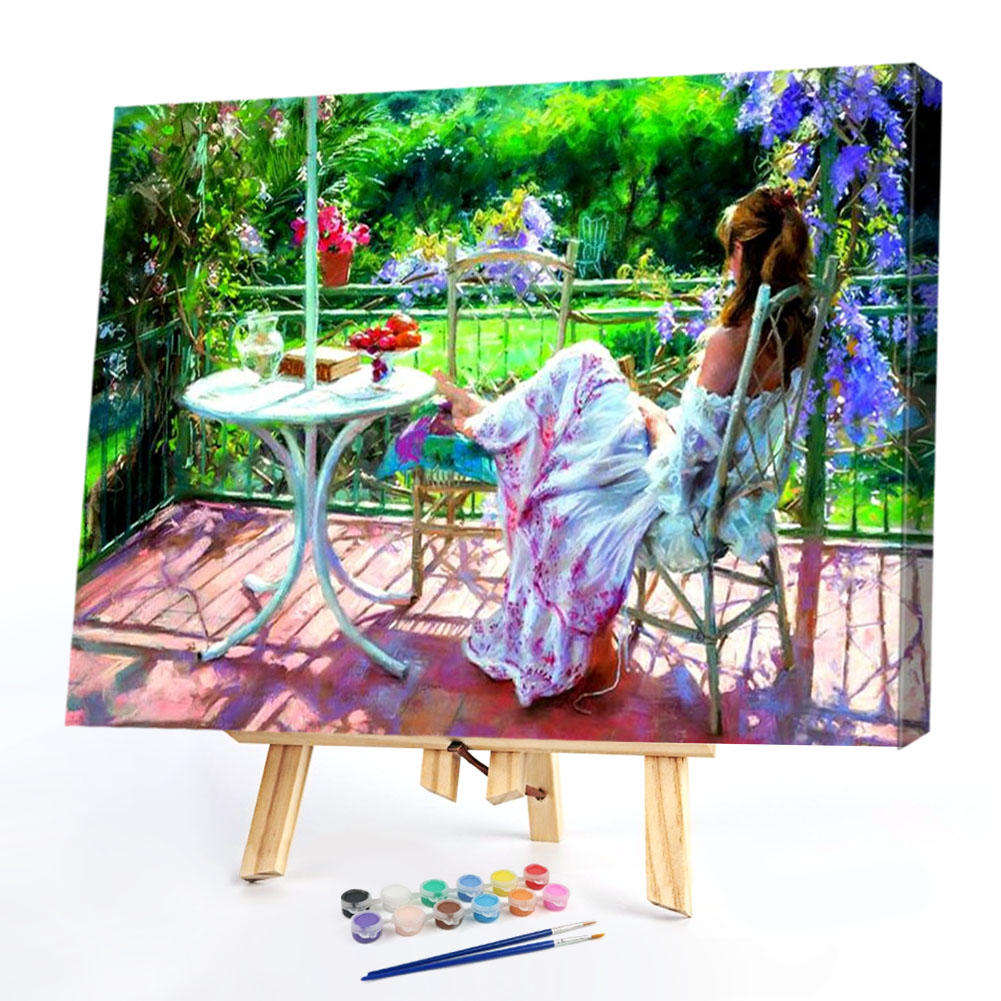 

40*50CM Paint By Numbers-Garden Girl, 501 Original