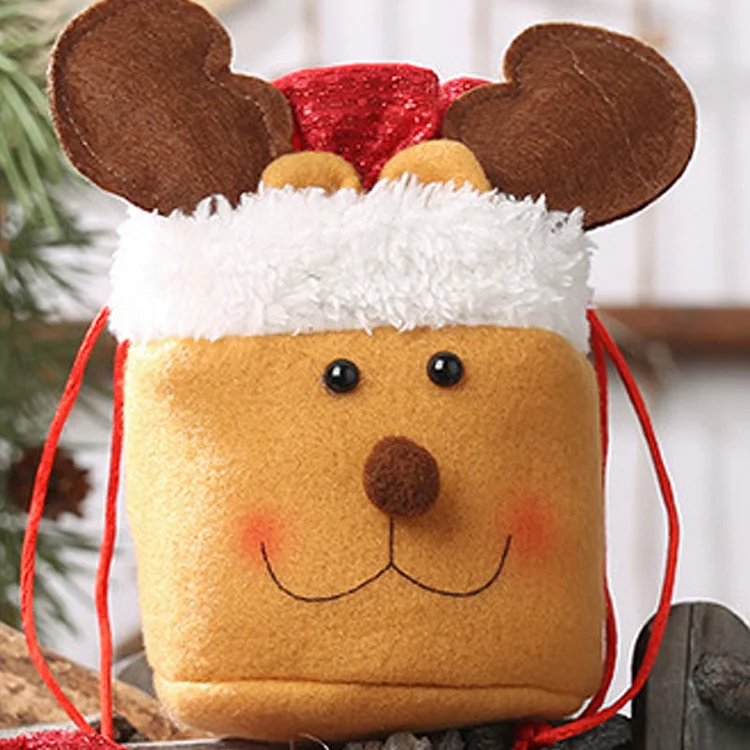 Christmas decorations linen drawstring