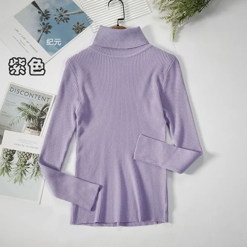 Uveng Uveng Sweater Woman With Bottom Shirt Autumn And Winter New Long Sleeves To Keep Warm Body Solid Color Knitted Shirt