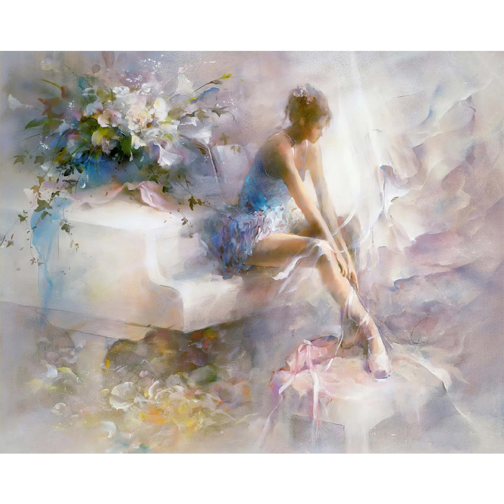 

Oil Painting Girl - Round Drill Diamond Painting - 40*30CM, 501 Original