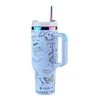 Stainless Steel Vacuum Insulated Tumbler 40oz Thermal Iced Travel Cup with Straw