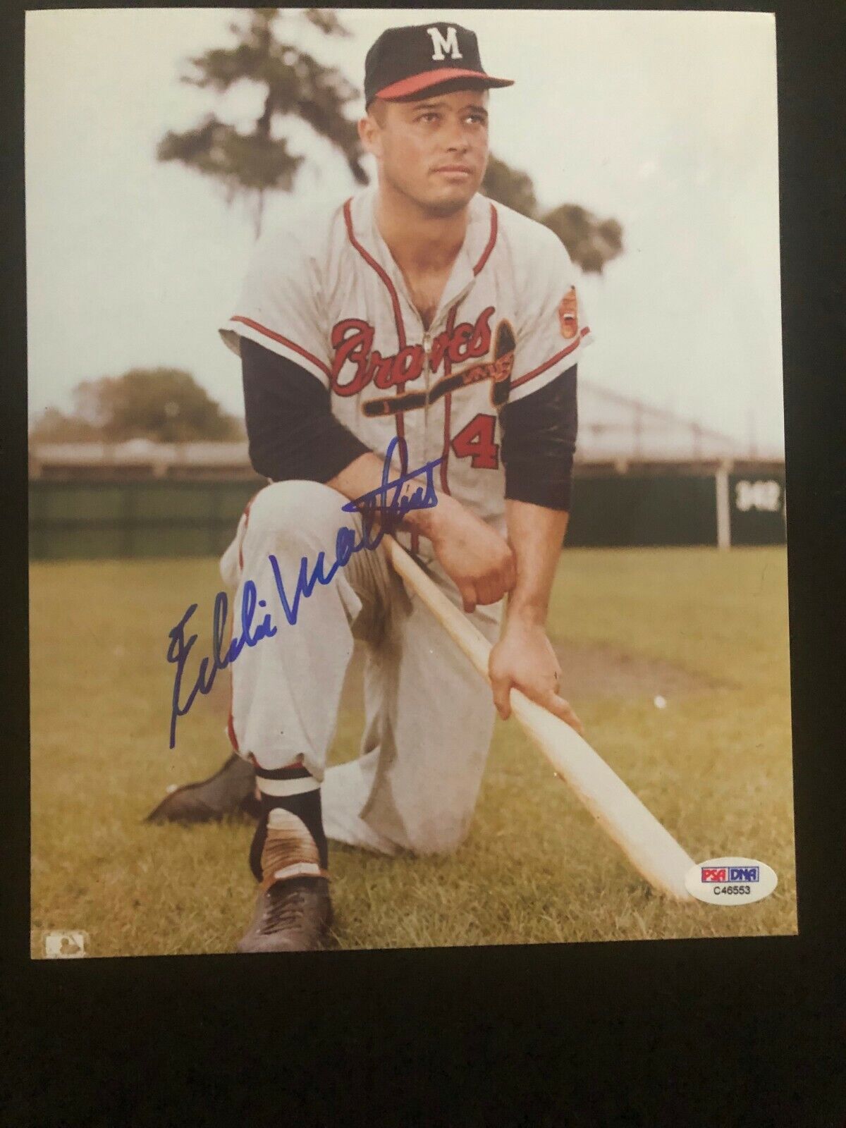 Eddie Mathews Signed Autographed Photo Poster painting PSA - Milwaukie / Atlanta Braves HOF 78