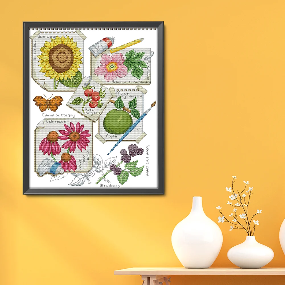 DIY Stamped Cross Stitch 14CT Partial Embroidery 37*50cm - Draw Autumn