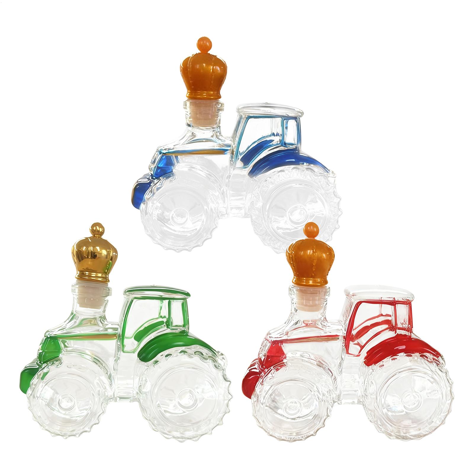 Tegooe Novelty Tractor Shaped Glass Decanter with Stopper 300ml Unique Whiskey