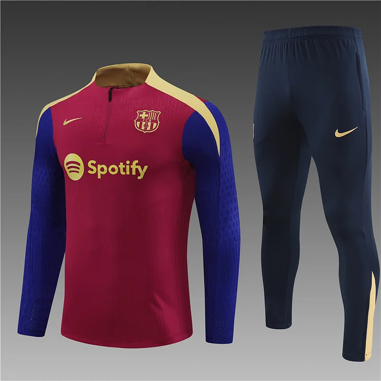 2024-25 Barcelona Red Half-zip Training Jersey