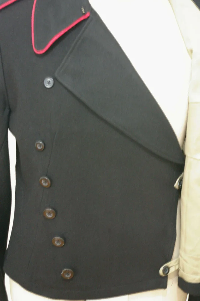   Wehrmacht German Hot Pink Collar Thread Panzer Black Wool Wrap/Jacket German-Uniform