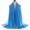 Plain Color Soft Chiffon Long Gauze Shawl Women Hijab