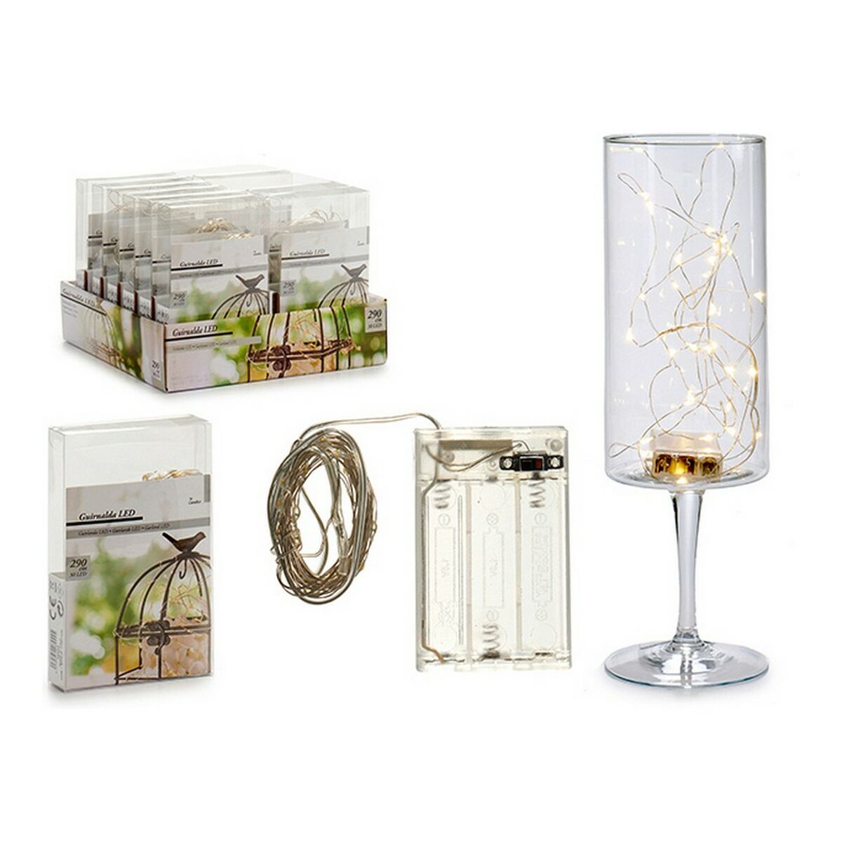 Wreath of LED Lights Gift Decor Transparent 8 x 2 x 12 cm