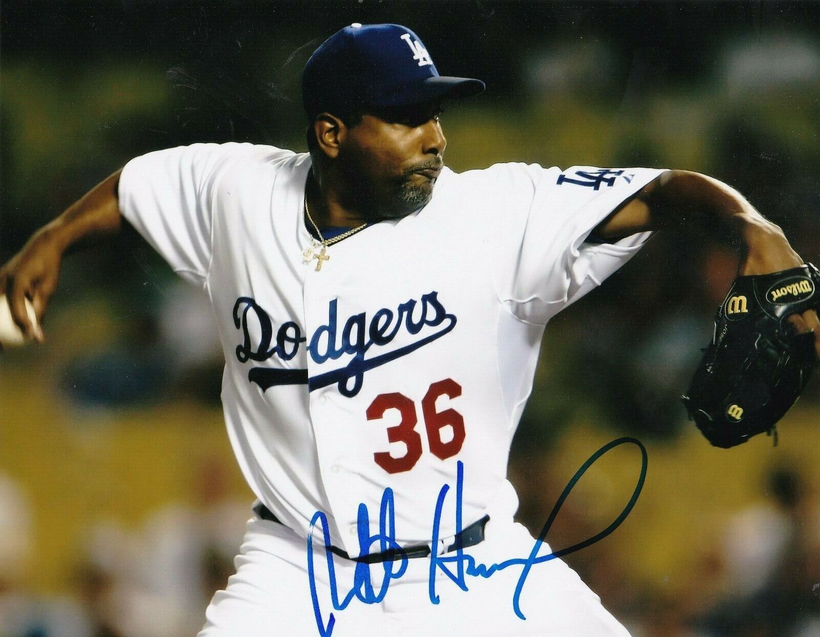 ROBERTO HERNANDEZ LOS ANGELES DODGERS ACTION SIGNED 8x10