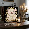 DIY Pearl Painting Pig for Home Wall Decor with Frame(30x30cm)