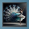 (40*40cm)Peacock Skirt Girl - Full Round Drill Diamond Painting