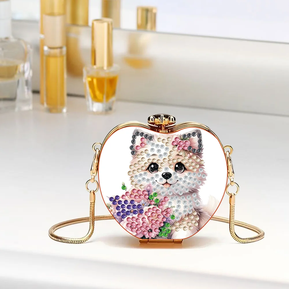 Dog DIY Diamond Painting Shoulder Bag for Coins Lipstick Earphones Gifts
