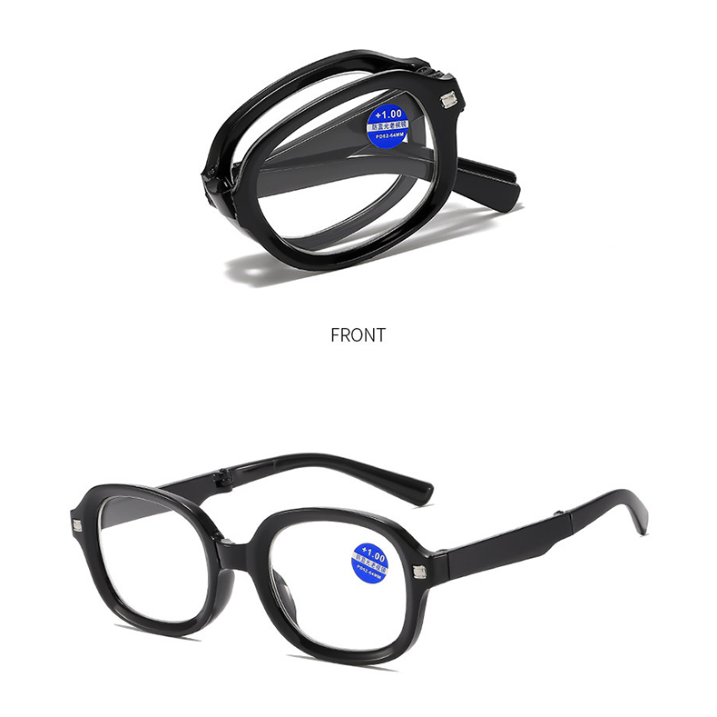 Gptsolvy New Fashionable Portable Reading Glasses Women Foldable Corrective Eyewear Simple Anti Blue Light Finished Prescription Eyeglass