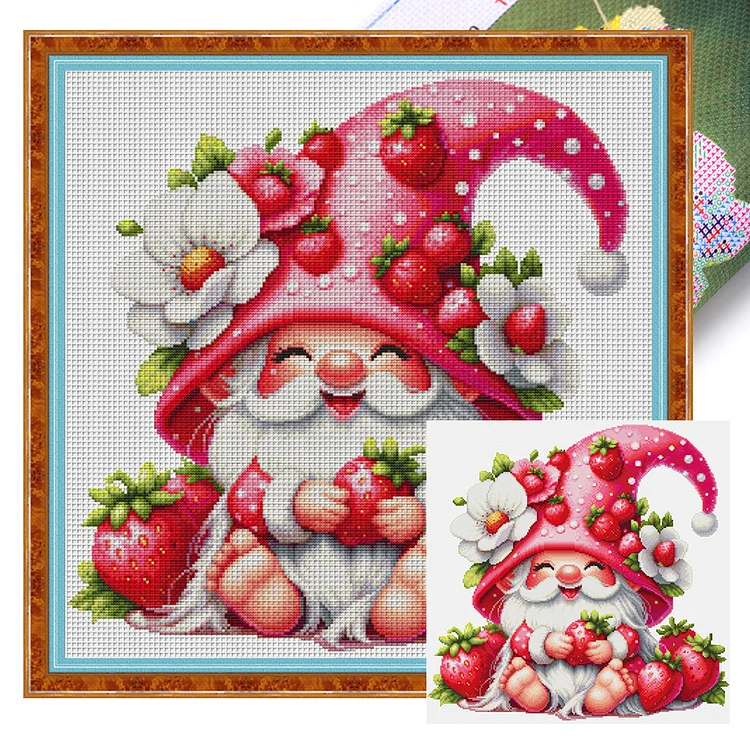 【Spring Brand】Strawberry Dwarf 11ct/16ct/14CT Stamped Cross Stitch-Multiple Size gbfke