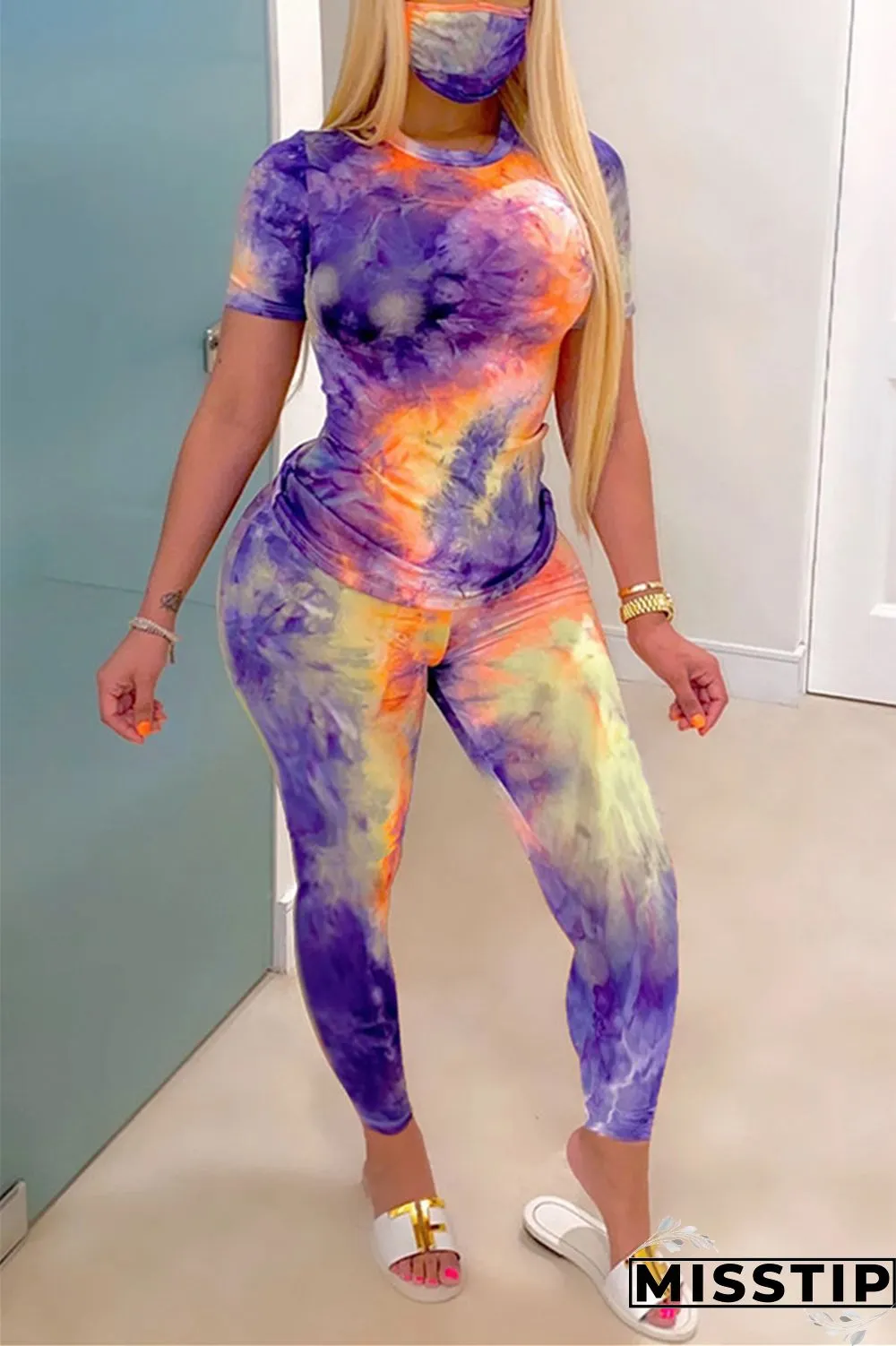 BlueRose Fashion Casual Printed T-shirt Trousers Set