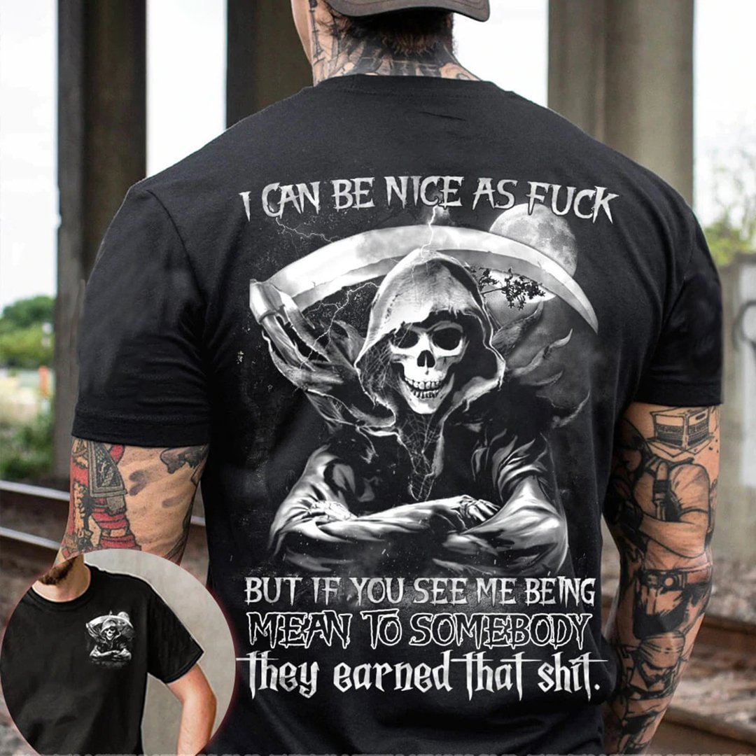 I Can Be Nice Reaper Skull Men's Short Sleeve T-Shirt
