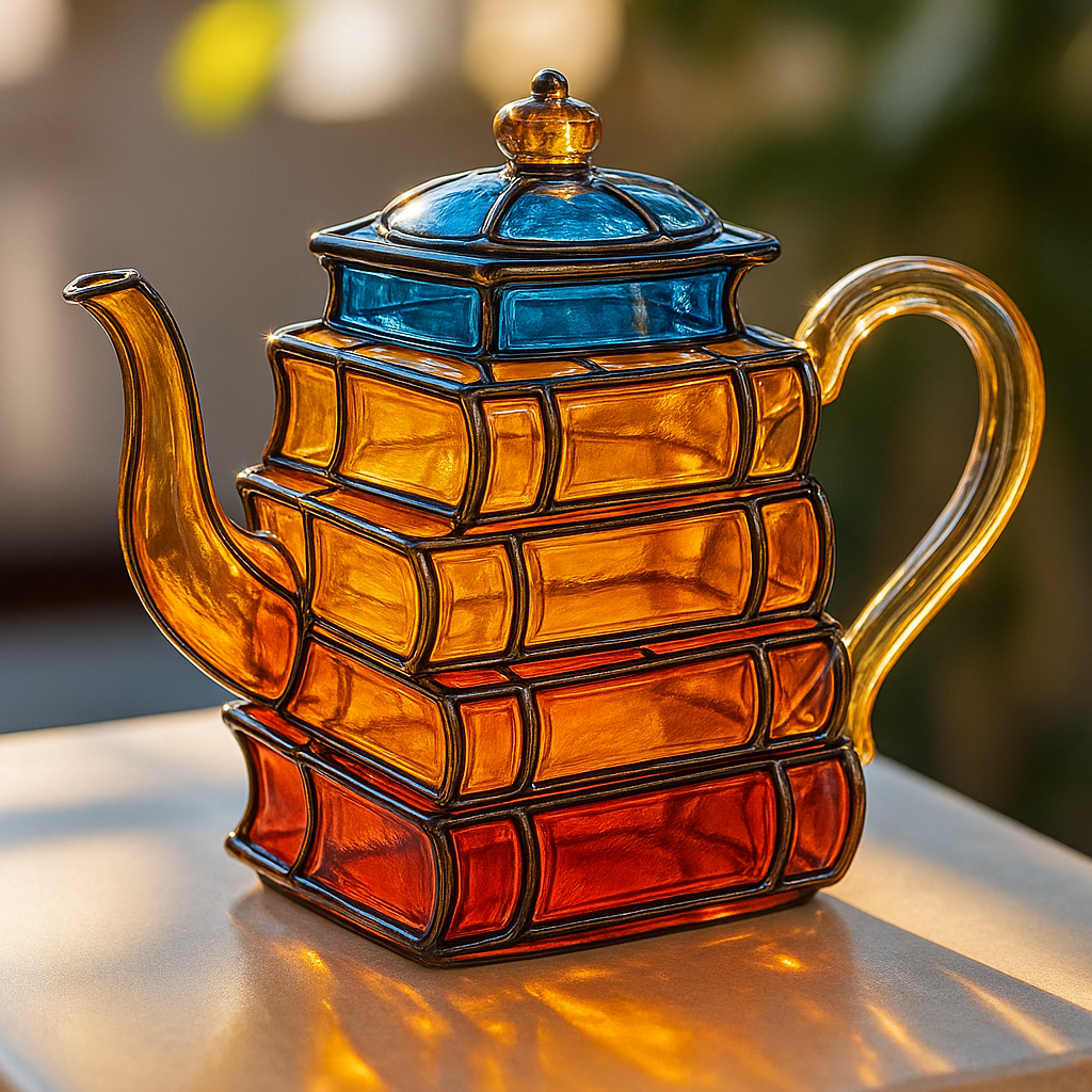 Stained Glass Book Teapot