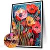 40x50cm coquelicot 5d bricolage full drill rond kit de peinture au diamant pour la d&eacute;coration murale de la maison