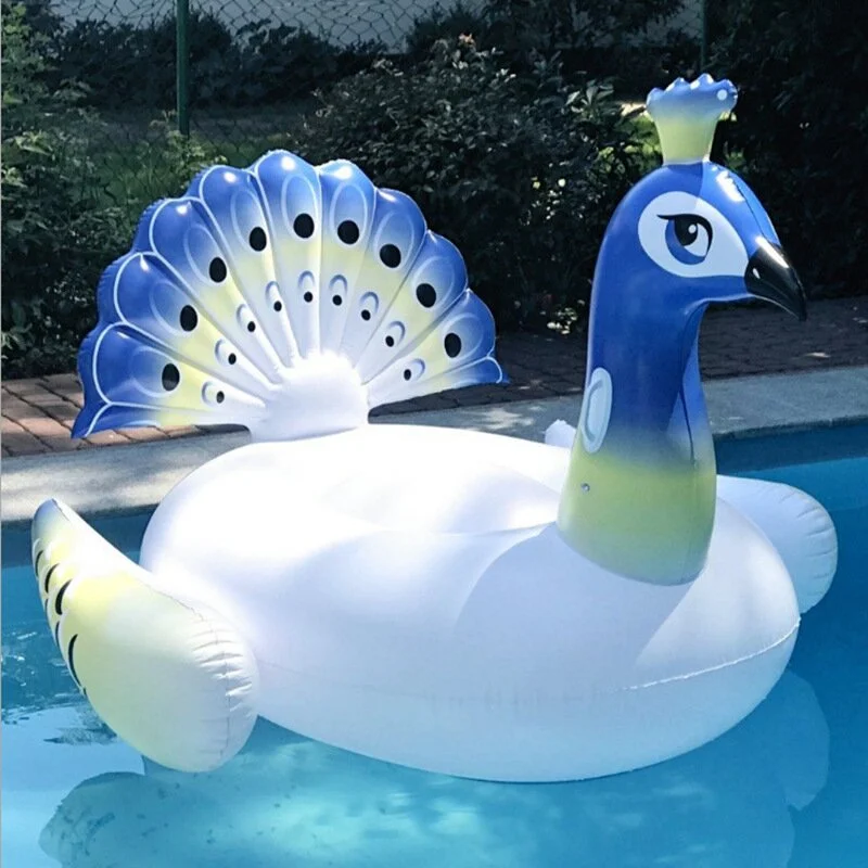 Giant Peacock Pool Float Inflatable Mattress for Beach Swimming Ring Swim Circle Floating Bed Raft Summer Party Toys、、sdecorshop