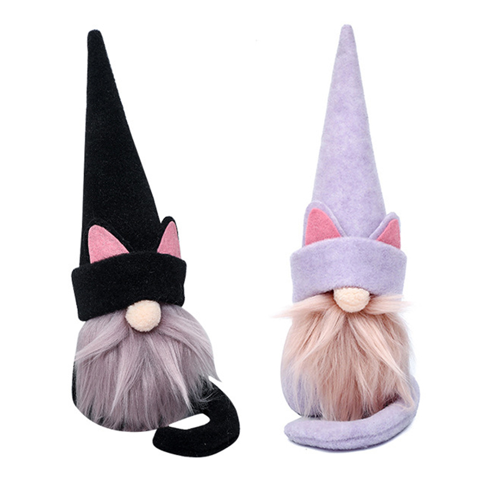 

Halloween Lucky Cat Faceless Doll Fabric Beard Old Man Gnome Festival Prop, Pink, 501 Original