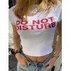 Slogan Print White Crop Top