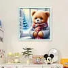 Winter Window Bear-11CT Stamped Cross Stitch 40*40cm/15.75*15.75in tapestrymarket