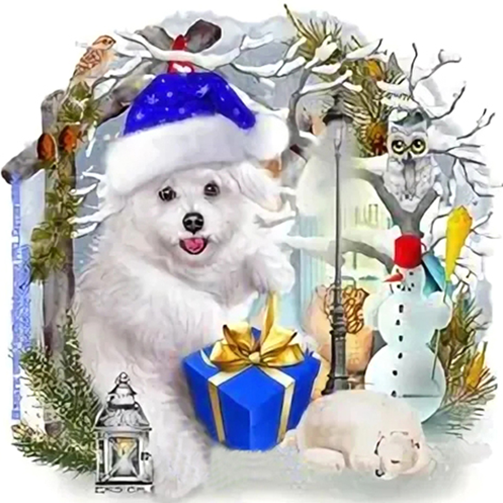 

Christmas Dog - Round Drill Diamond Painting - 40*40CM, 501 Original