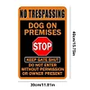 No Trespassing Dog On Permises Stop Keep Gate Shut Do Not Enter Without Permission Or Owner Persent - Vintage Metal Signs - 20*30cm/30*40cm - Warning