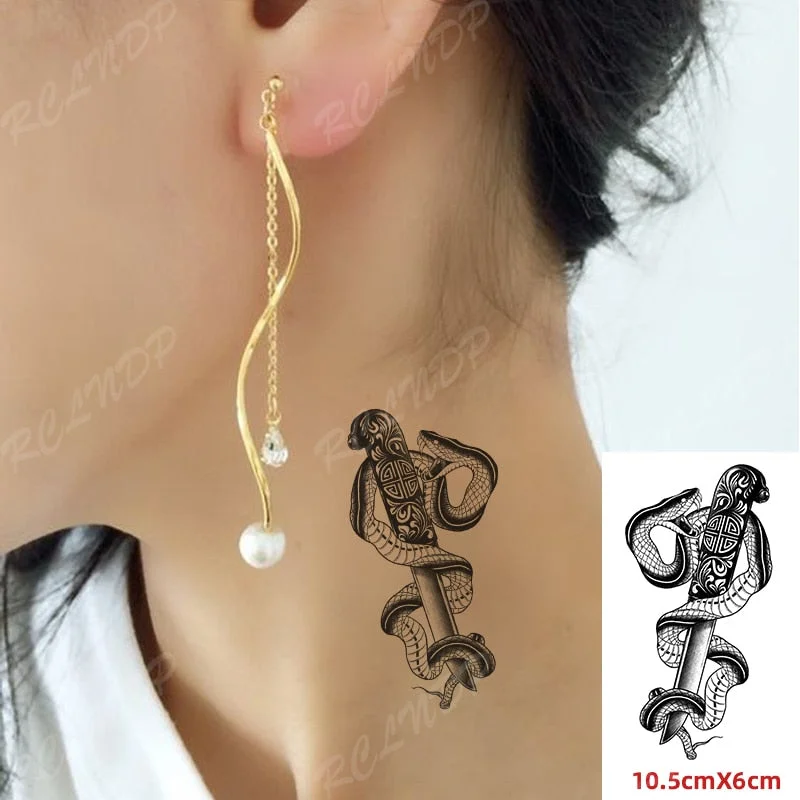 Waterproof Temporary Tattoo Sticker Black and White Fish TaiChi Pattern The Body Art Flash Tatoo Fake Tatto for Woman Men