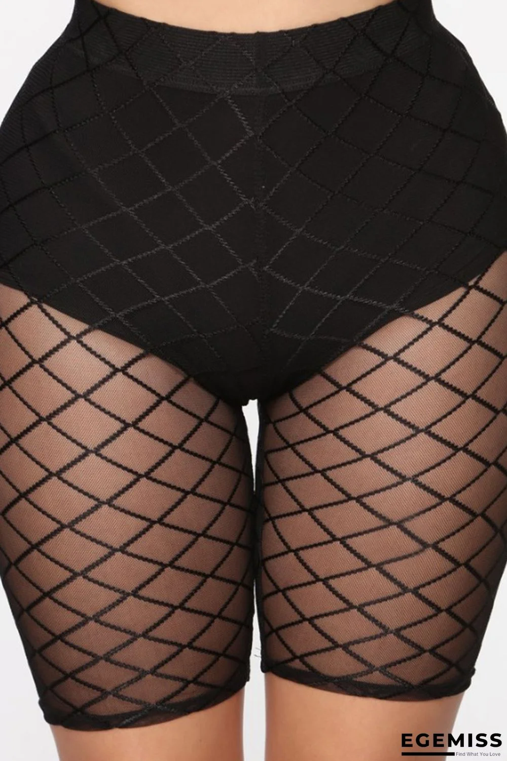 Black Fashion Sexy Patchwork See-through Skinny High Waist Shorts | EGEMISS