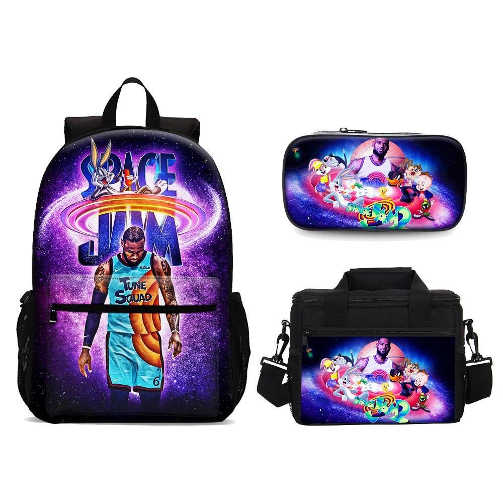 Space Jam A New Legacy Backpack Set Schoolbag Pencil Case Lunch Bag 3 in 1 Kids Teens Gifts