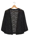 Floral Lace Open Front Cardigan, Versatile 3/4 Sleeve Cardigan For Spring & Fall, Women's Clothing