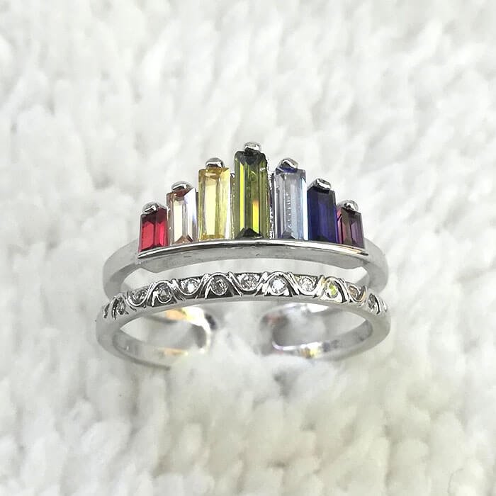Rainbow Ring and Rainbow Bracelet