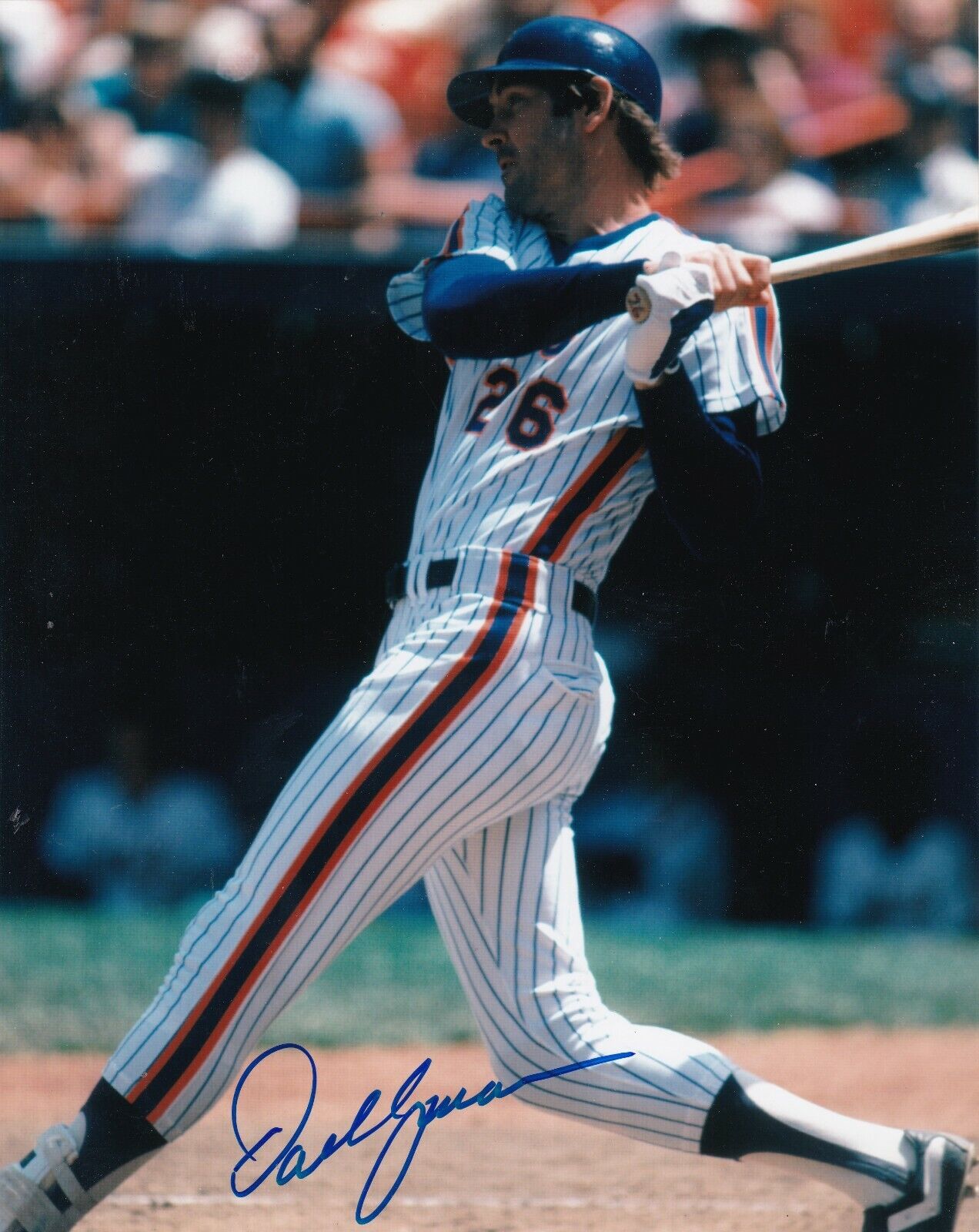 DAVE KINGMAN NEW YORK METS COLOR ACTION SIGNED 8x10